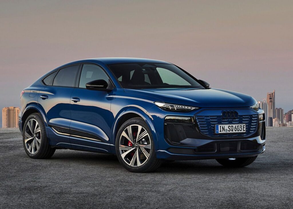 Audi SQ6 Sportback e-tron 2024 Electric Cars Technical Specification-Full_electric Audi SQ6 Sportback e-tron 2024 Electric Exterior EV_Database Battery Real_Range Charging Dimensions Weight Gallery