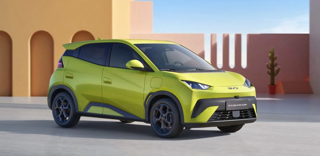 BYD Dolphin Surf Seagull Electric Cars Technical Specs Full-electric BYD Dolphin Surf Seagull Electric Exterior EV_Database Battery Real-Range Charging Dimensions Weight Gallery