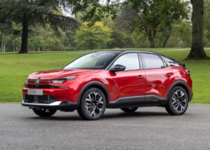 Citroen e-C4 Electric Cars Technical Specs Full-electric Citroen e-C4 Exterior EV_Database Battery Real-Range Charging Dimensions Weight Gallery